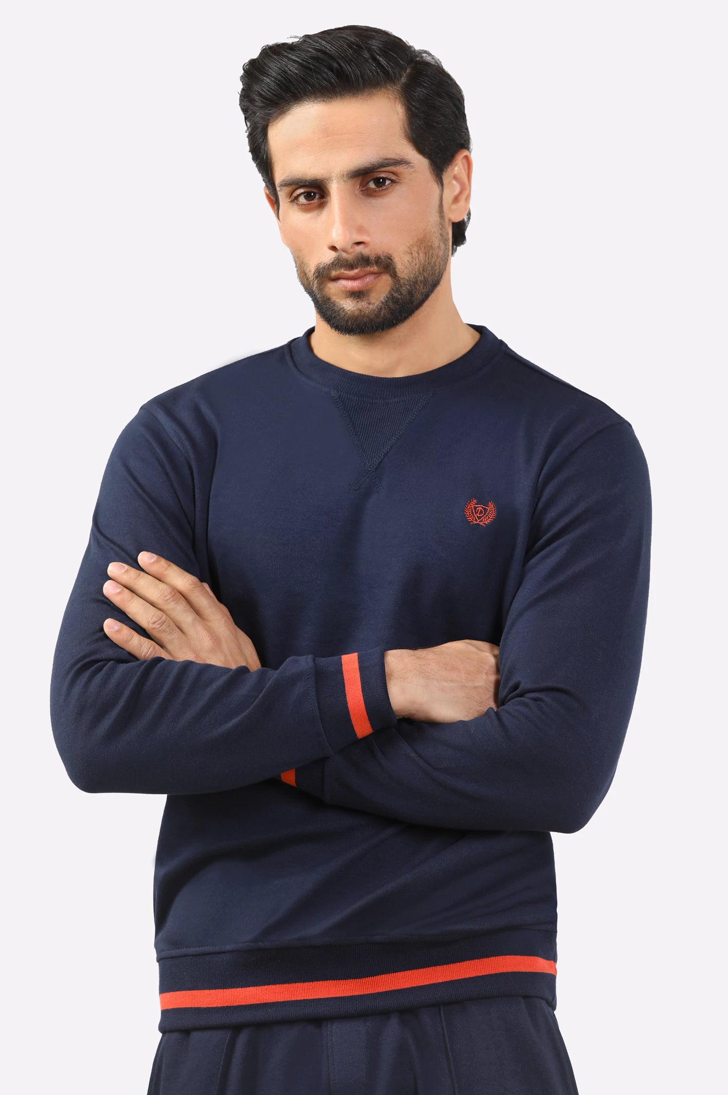 Navy Blue Round Neck Sweatshirt