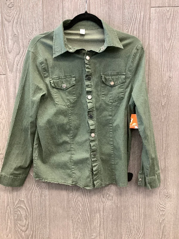 Top Long Sleeve By Clothes Mentor In Green, Size: Xl