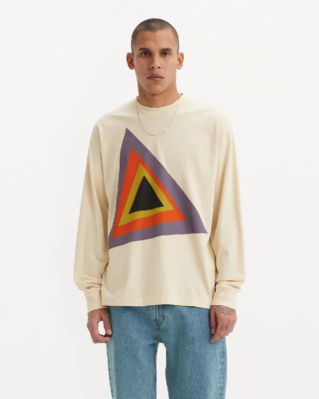 Skate Graphic Boxy Long Sleeve T-Shirt in Prism Cream & Grey