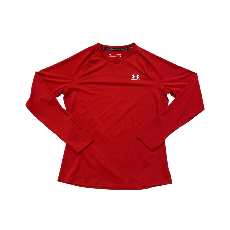 Athletic Top Long Sleeve Crewneck By Under Armour In Red, Size: Xl