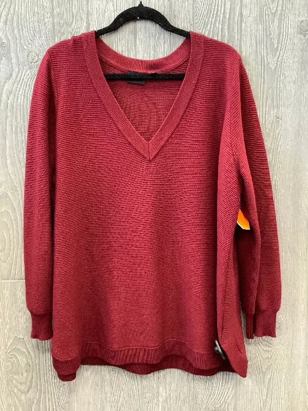 Top Long Sleeve By Cyrus Knits In Red, Size: 3x