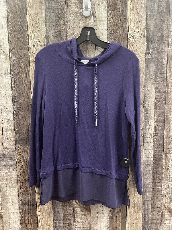 Athletic Top Long Sleeve Hoodie By Chicos In Purple, Size: S