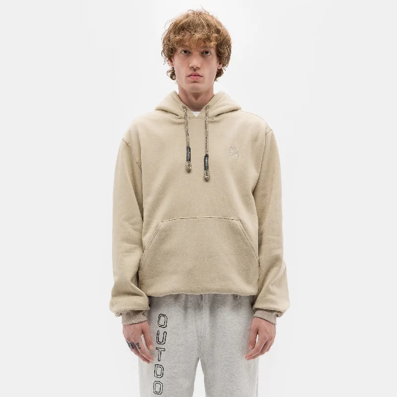 Stack Logo Embroidered Hoodie in Khaki