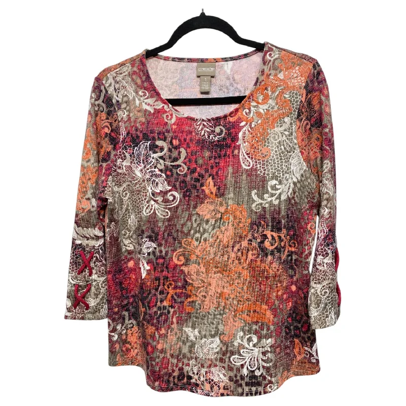 Top 3/4 Sleeve By Chicos In Multi-colored, Size: M