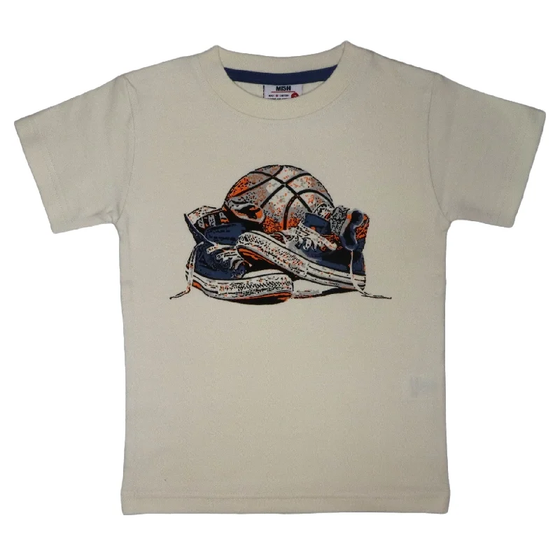 Mish Boys Sand Basketball Kicks T Shirt