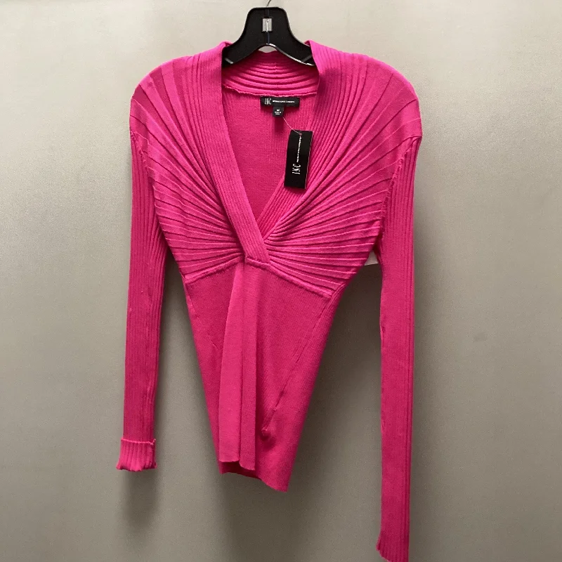 Top Long Sleeve By Inc In Pink, Size: M