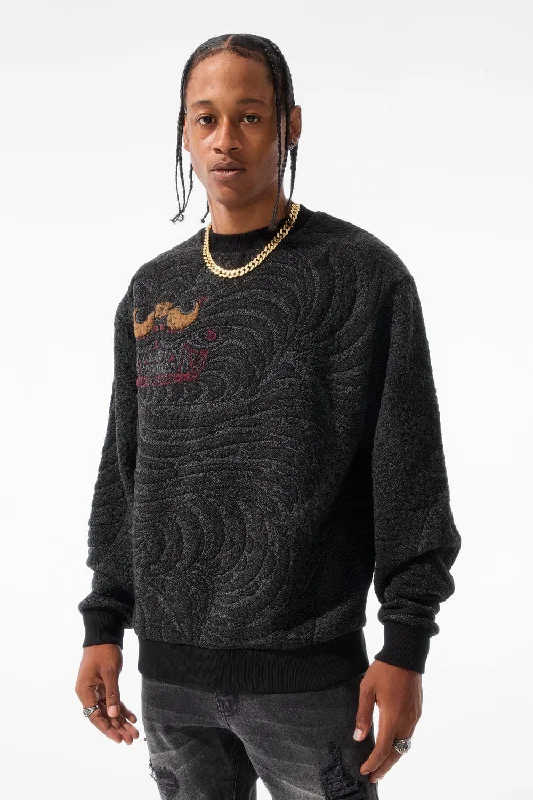 Silk Road Crewneck Sweater (Black Dragon)