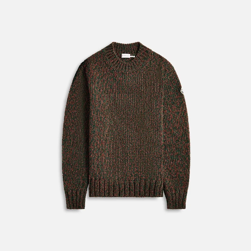 Moncler Mouliné Wool Sweater - Dark Green