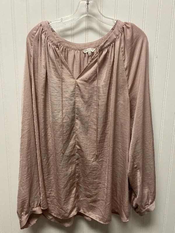 Top Long Sleeve By Lucky Brand In Pink, Size: 2x