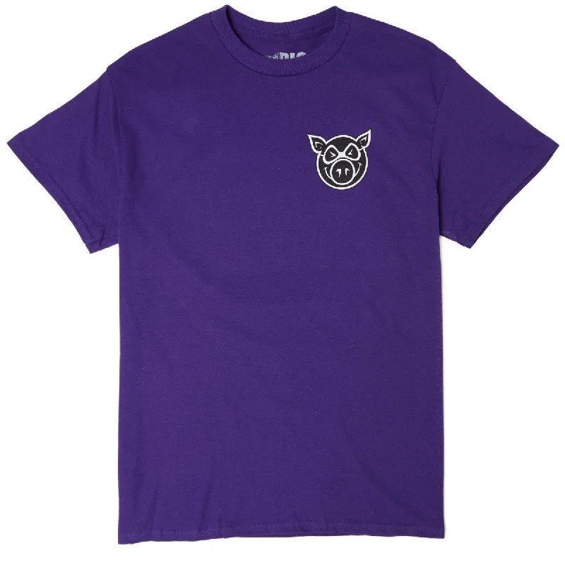 Pig F & B Head T-Shirt - Purple Heather