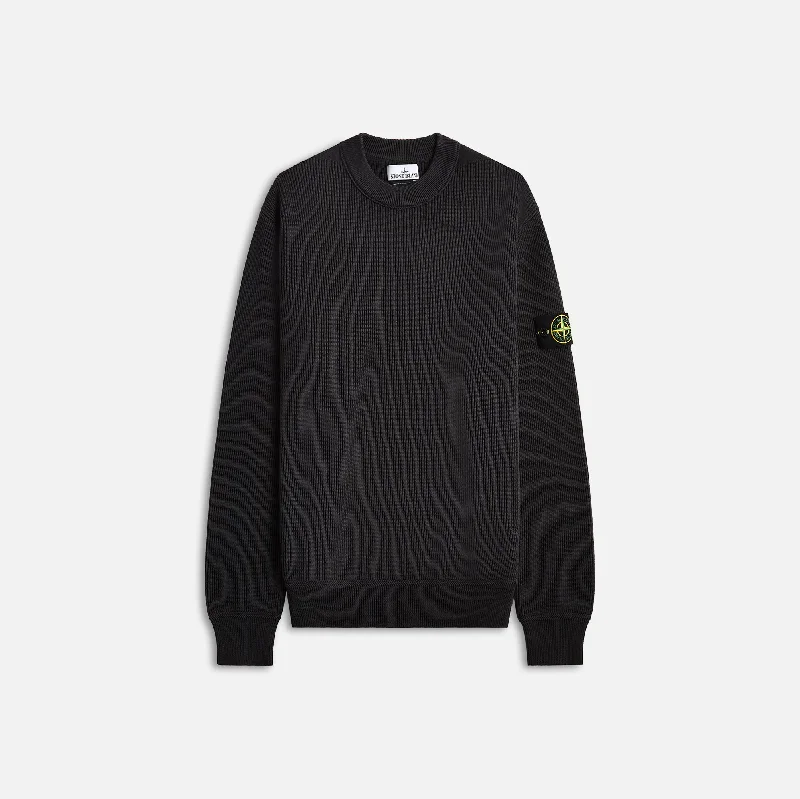 Stone Island Ribbed Soft Cotton Crewneck - Charcoal