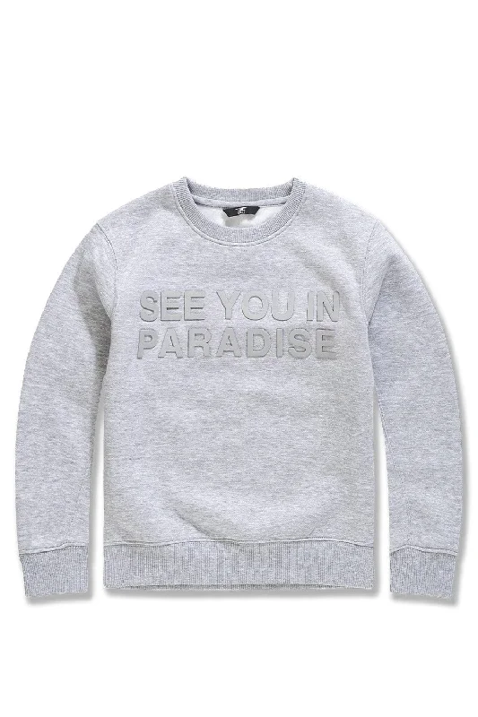 Kids Paradise Tonal Crewneck Sweatshirt (Heather Grey)