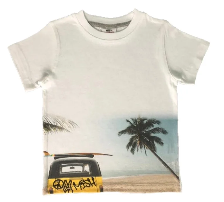 Mish Boys White Real Beach Photo T Shirt