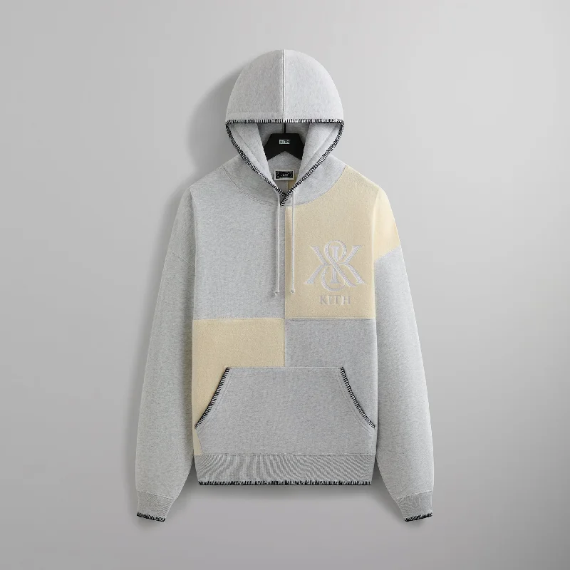 Kith Panelled Nelson Hoodie - Light Heather Grey