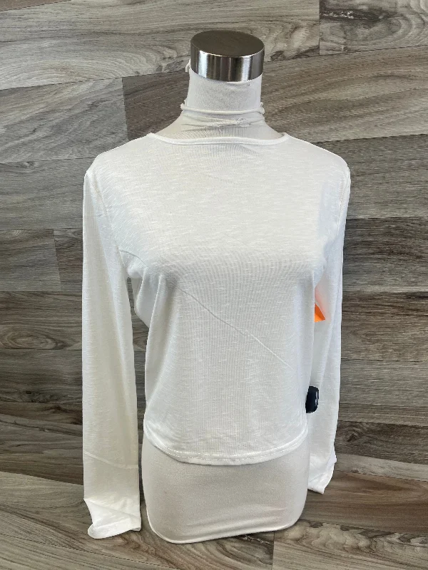 Top Long Sleeve Basic By Shein In White, Size: S