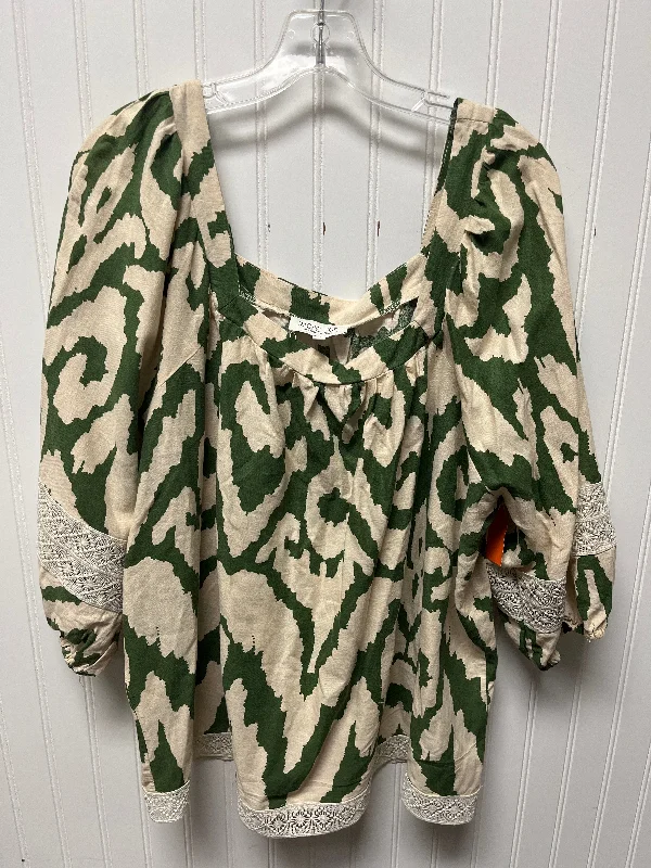 Top Long Sleeve By Rachel Zoe In Green, Size: 1x