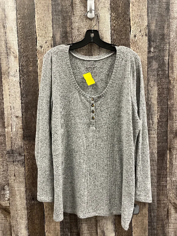 Top Long Sleeve By Torrid In Grey, Size: 2x