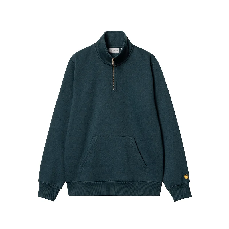 Carhartt WIP - Chase Neck Zip Sweat (Duck Blue/Gold)