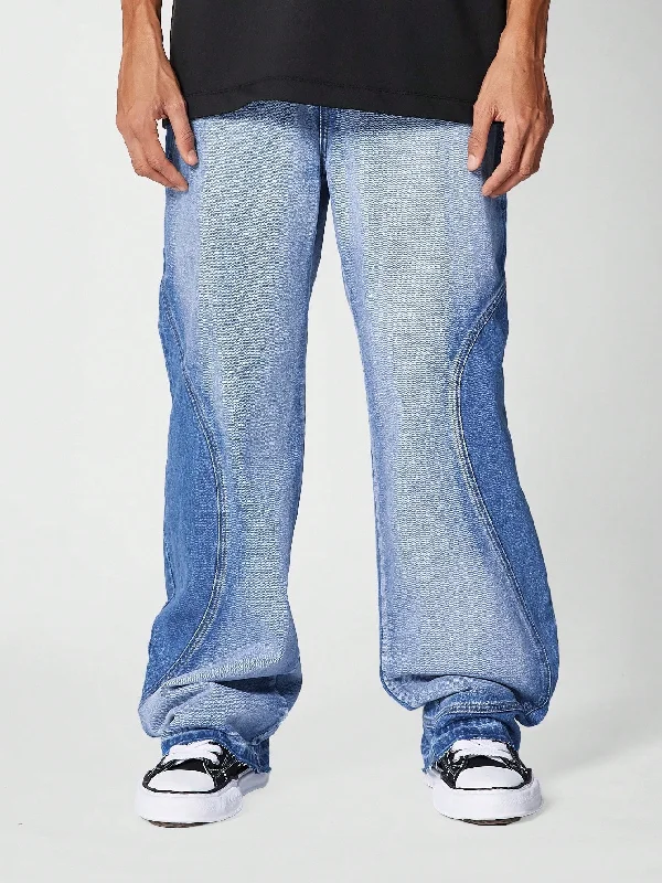 Loose Fit Jean With Curve Panels