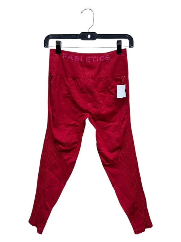 Athletic Leggings By Fabletics In Red, Size: M