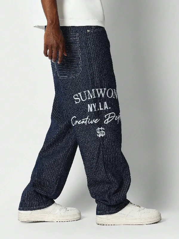 Straight Fit Jean With Embroidery