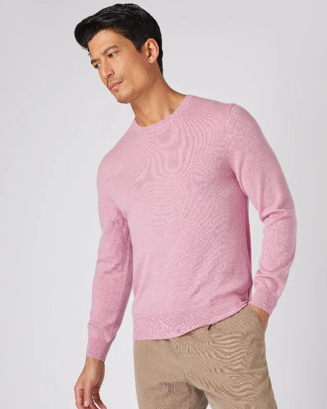 Men's The Oxford Round Neck Cashmere Sweater Burano Pink