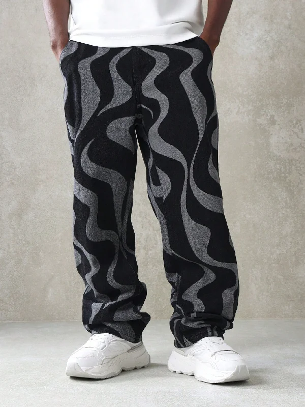 Loose Fit Swirl Printed Pant