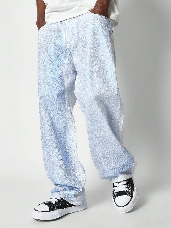 Loose Fit Pant With Trompe L'oeil Print