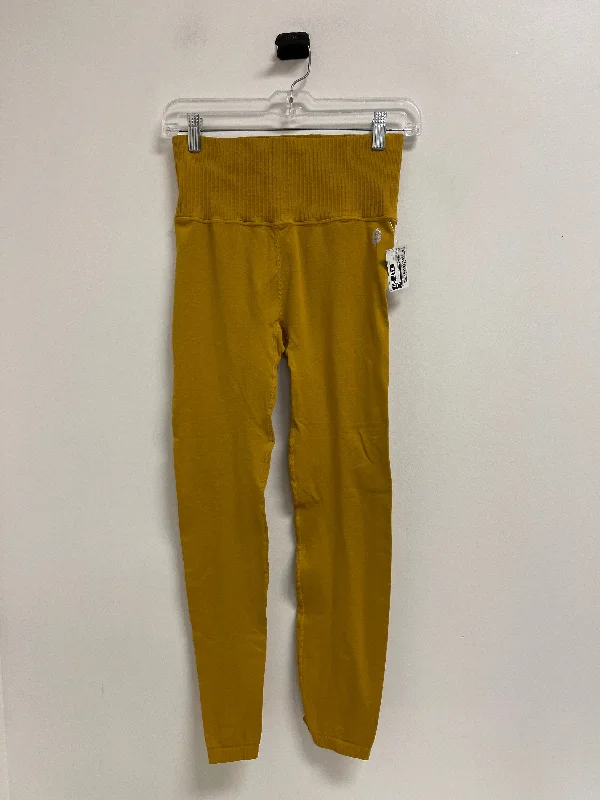 Athletic Leggings By Free People In Yellow, Size: 8