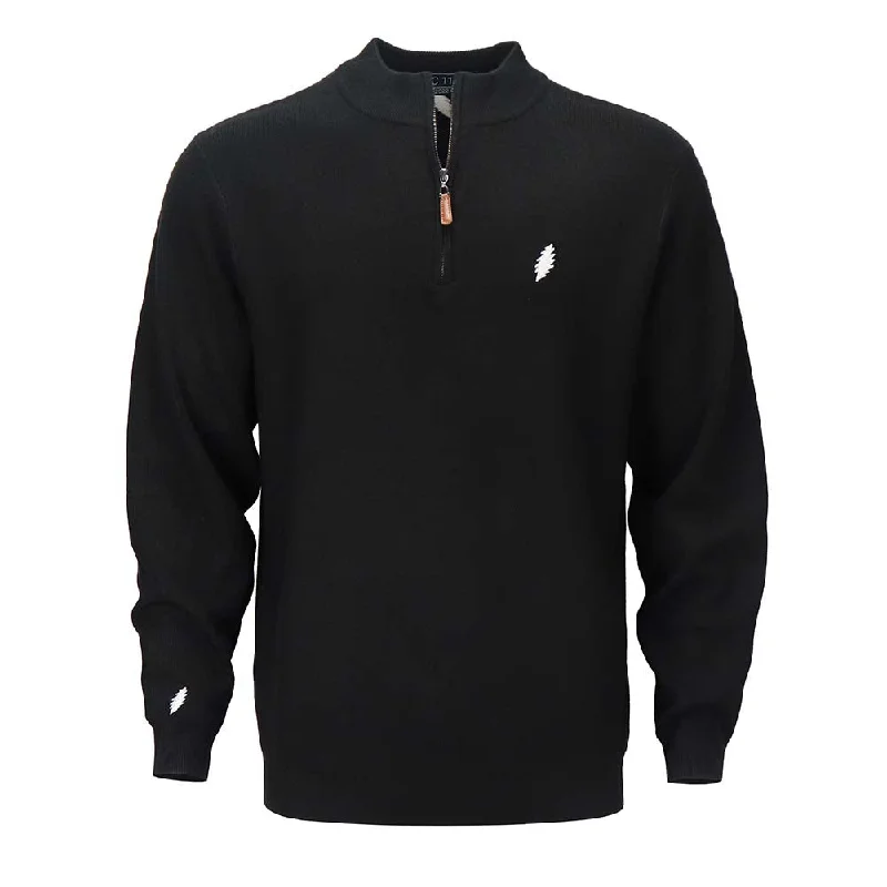 Grateful Dead  | Quarter Zip  Sweater | Black Bolt