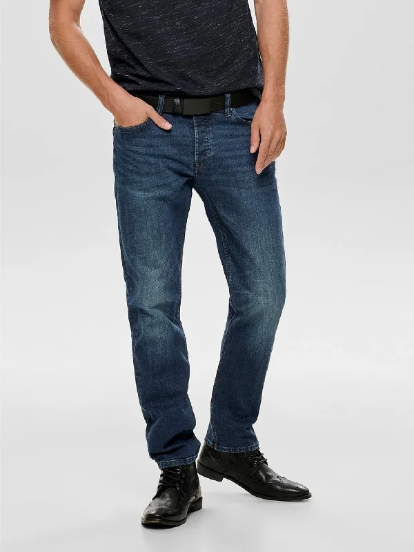 Weft Washed Jeans - Blue Denim