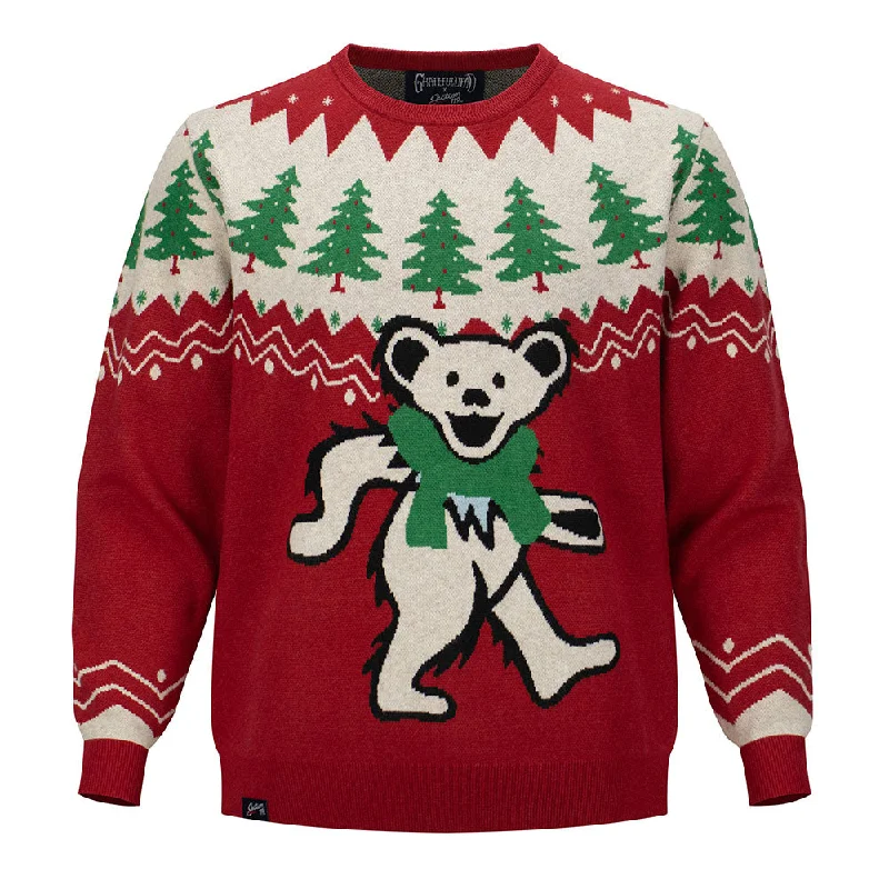 Grateful Dead | Crewneck Holiday Sweater | Winter Bear Red