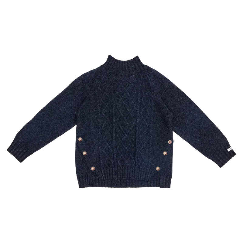 Jos Merino Wool Sweater | Blue Marine Melange