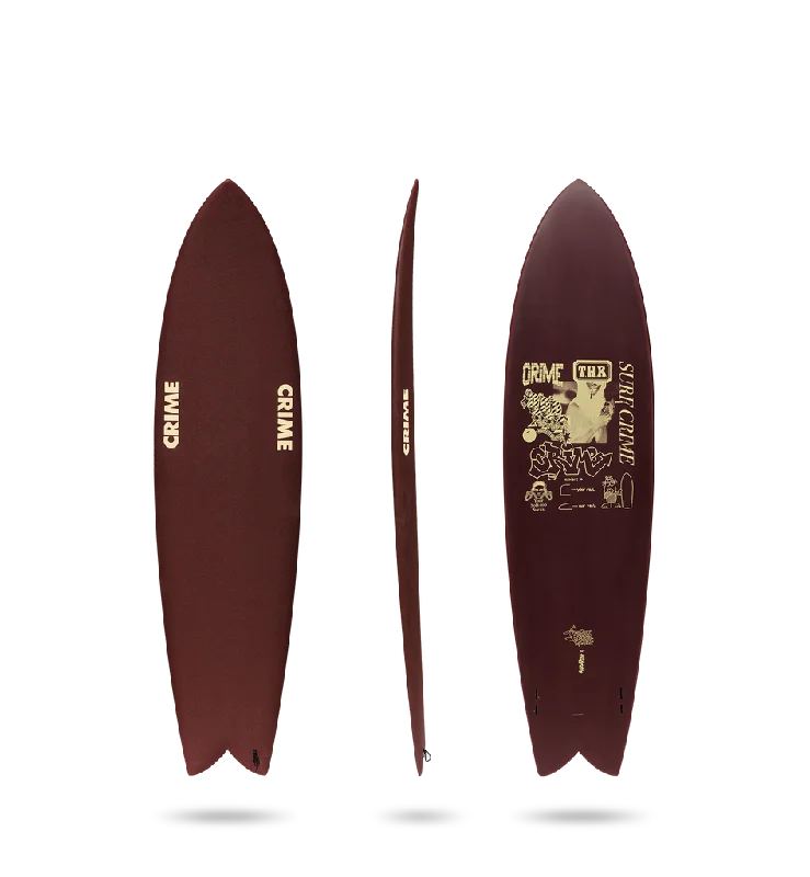 Crime Long Fish Soft Top 7'5"-Ox Blood/Syndicate Art