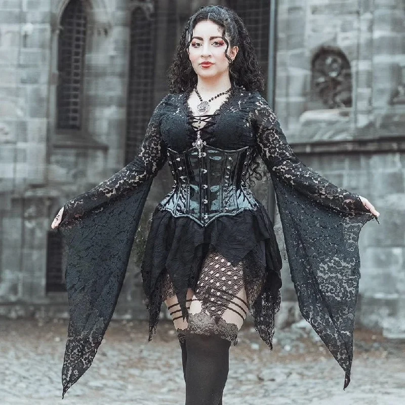 Women's Gothic Flared Sleeved Lace Cape