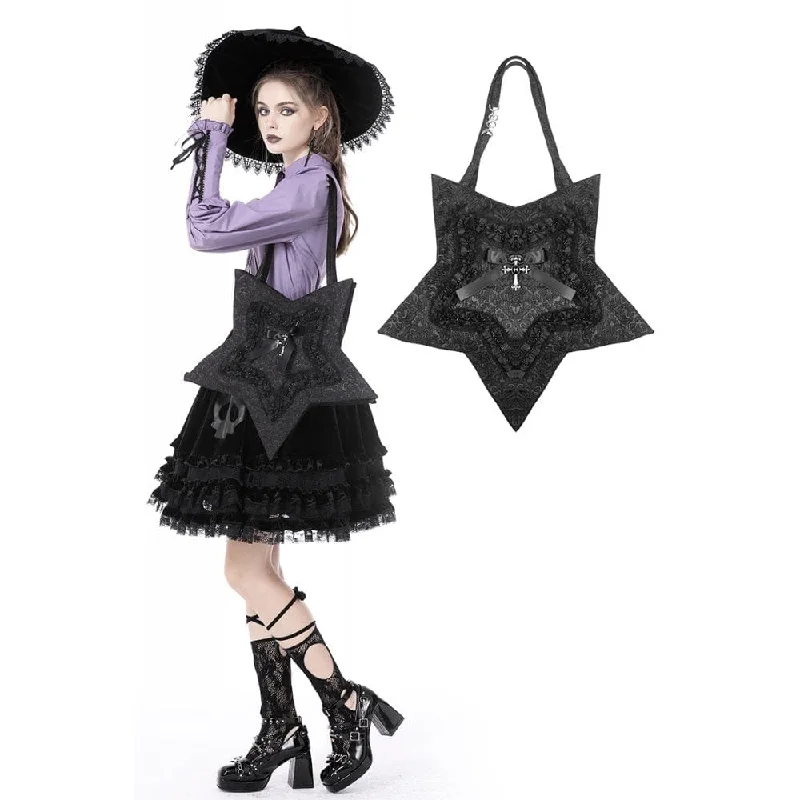 Women's Gothic Floral Embroidered Star Handbag